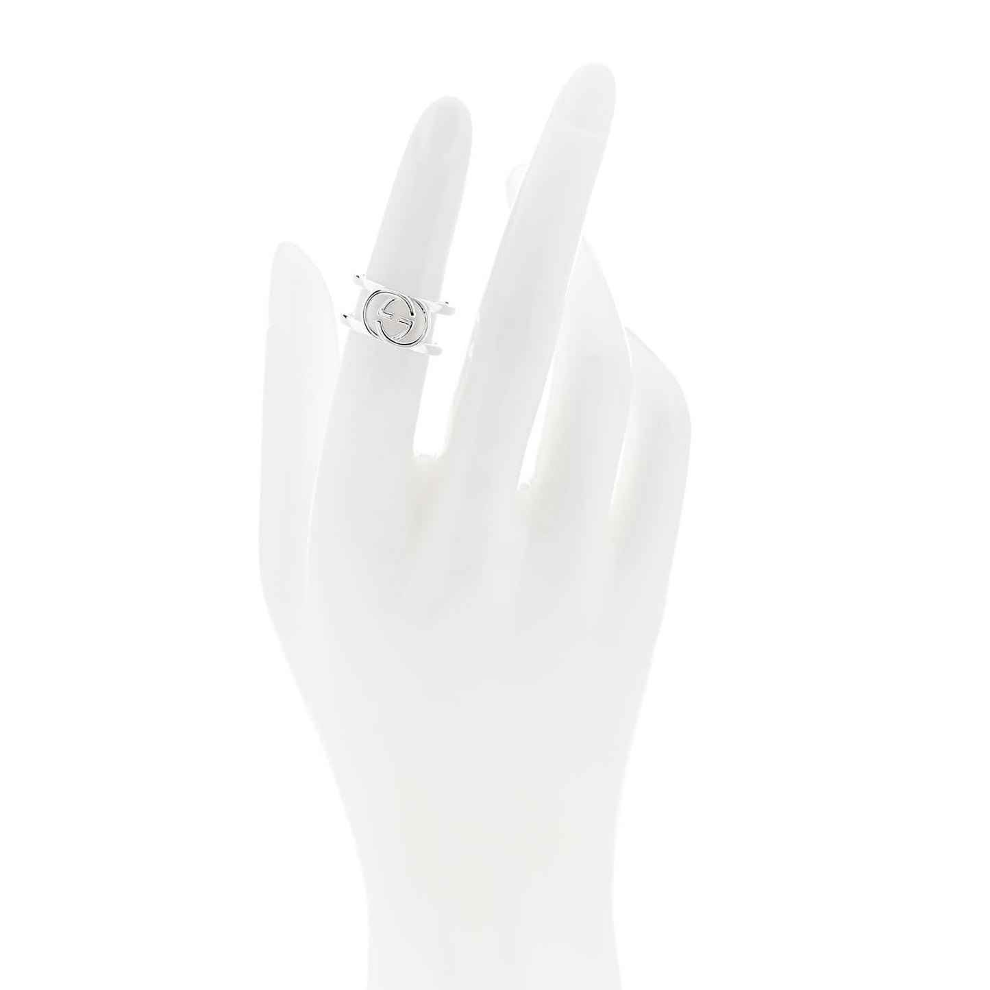 Sterling Silver 9mm Interlocking G Open Band Ring 50 5.5