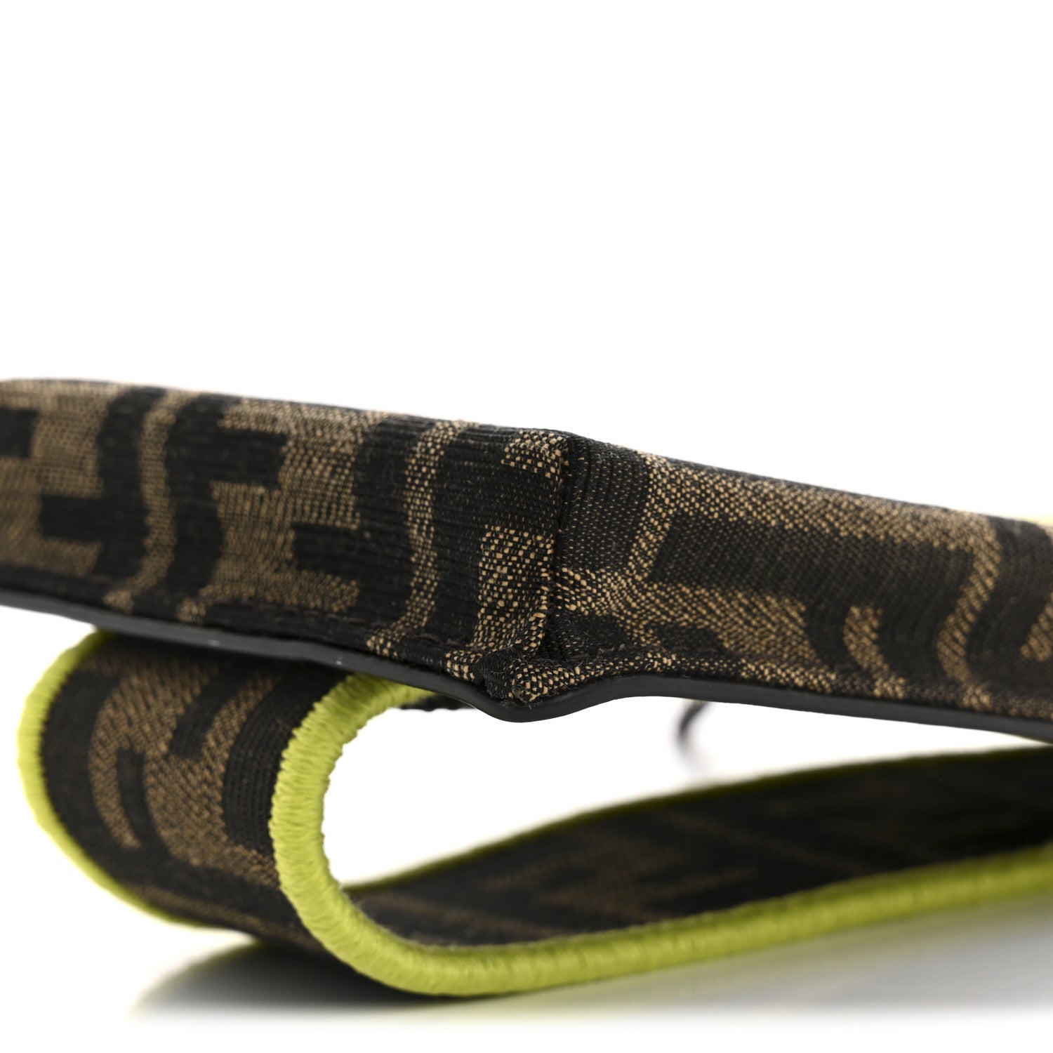 Fendi Fabric Jacquard FF 1974 Cell Pocket Strap You Tobacco Moro Giallo Fluo 11 of 15