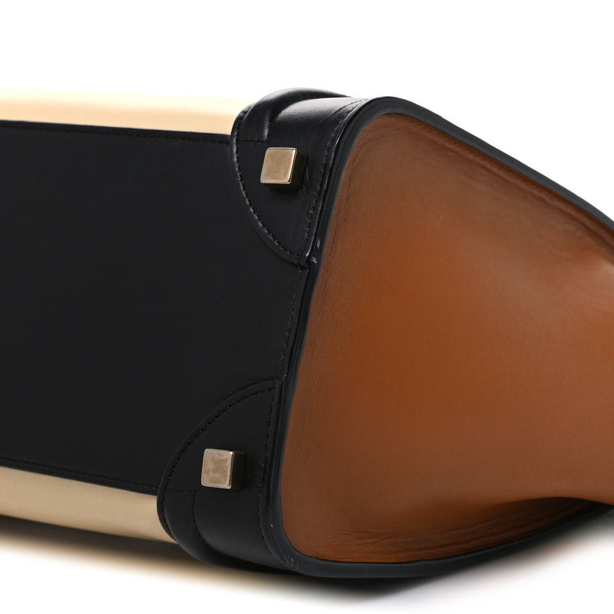 Celine Smooth Calfskin Micro Bi-Color Luggage Black White Brown 10 of 10
