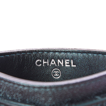 Chanel Iridescent Caviar Quilted Filigree Card Holder Dark Turquoise 5 of 8