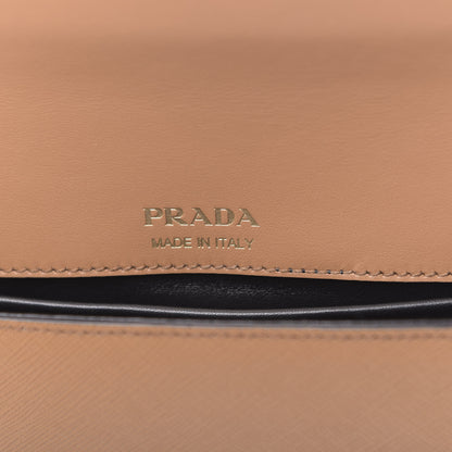 Prada City Calfskin Saffiano Sidonie Shoulder Bag Caramel 6 of 9