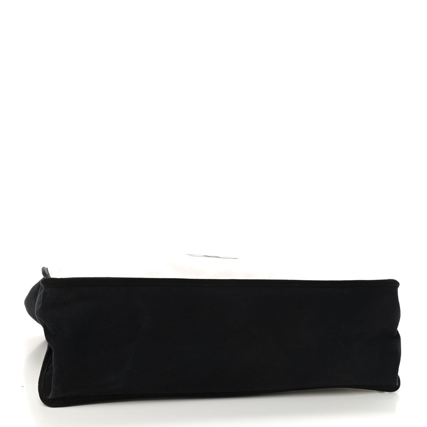 Canvas Calfskin Large Let's Demonstrate Tote White Black