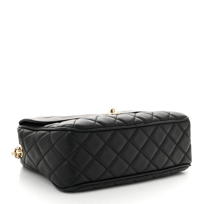 Chanel Lambskin Quilted Tassel Flap Camera Case Black 6 of 19