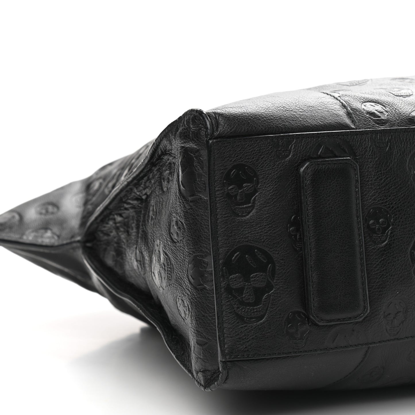 Calfskin Skull Embossed De Manta Tote Black