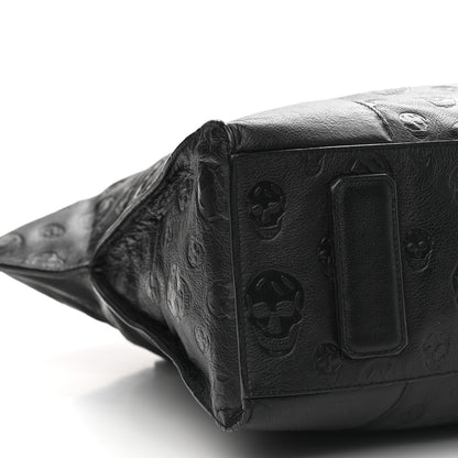 Alexander McQueen Calfskin Skull Embossed De Manta Tote Black 8 of 9