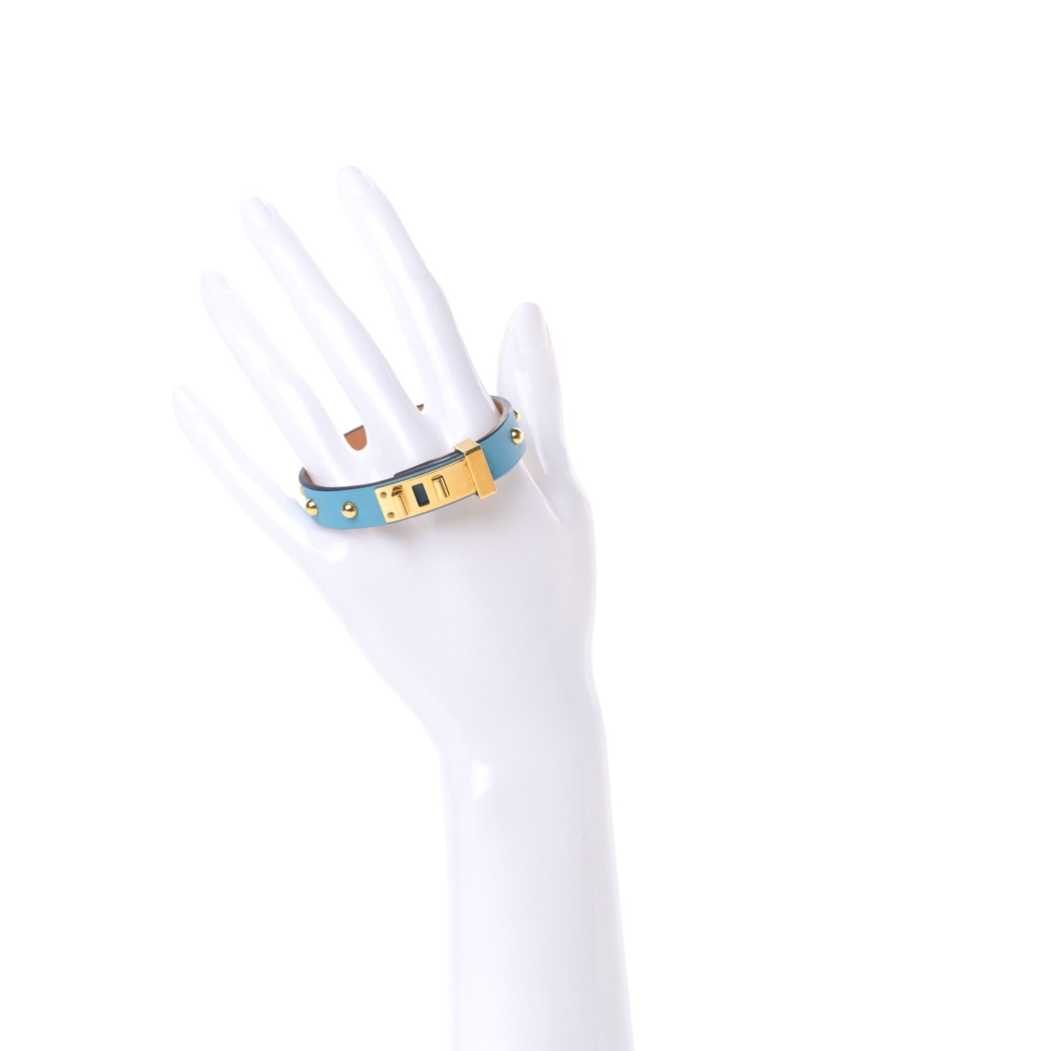 Hermes Swift Mini Dog Clous Ronds Bracelet T2 Bleu Du Nord 2 of 6