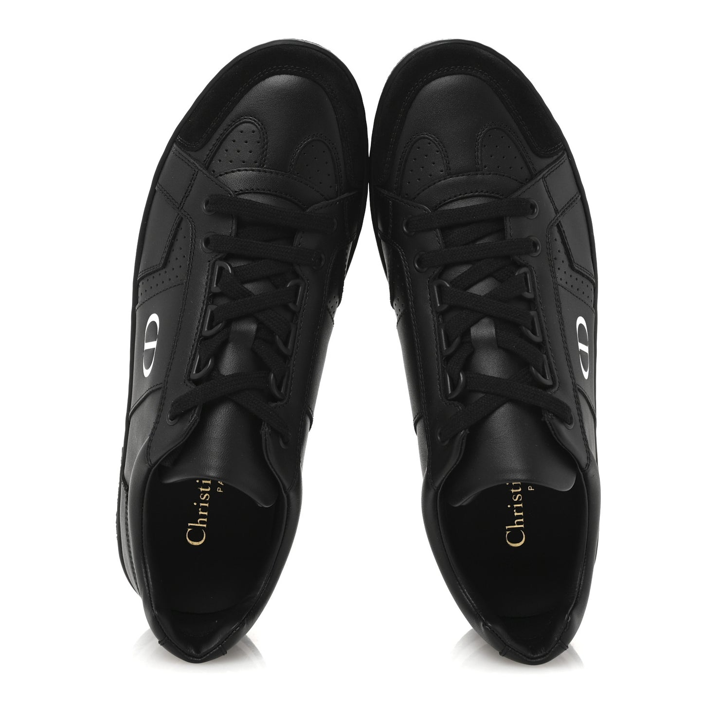 Calfskin Suede Logo Sneakers 37.5 Black
