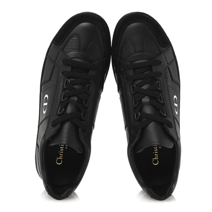 Christian Dior Calfskin Suede Logo Sneakers 37.5 Black 2 of 9