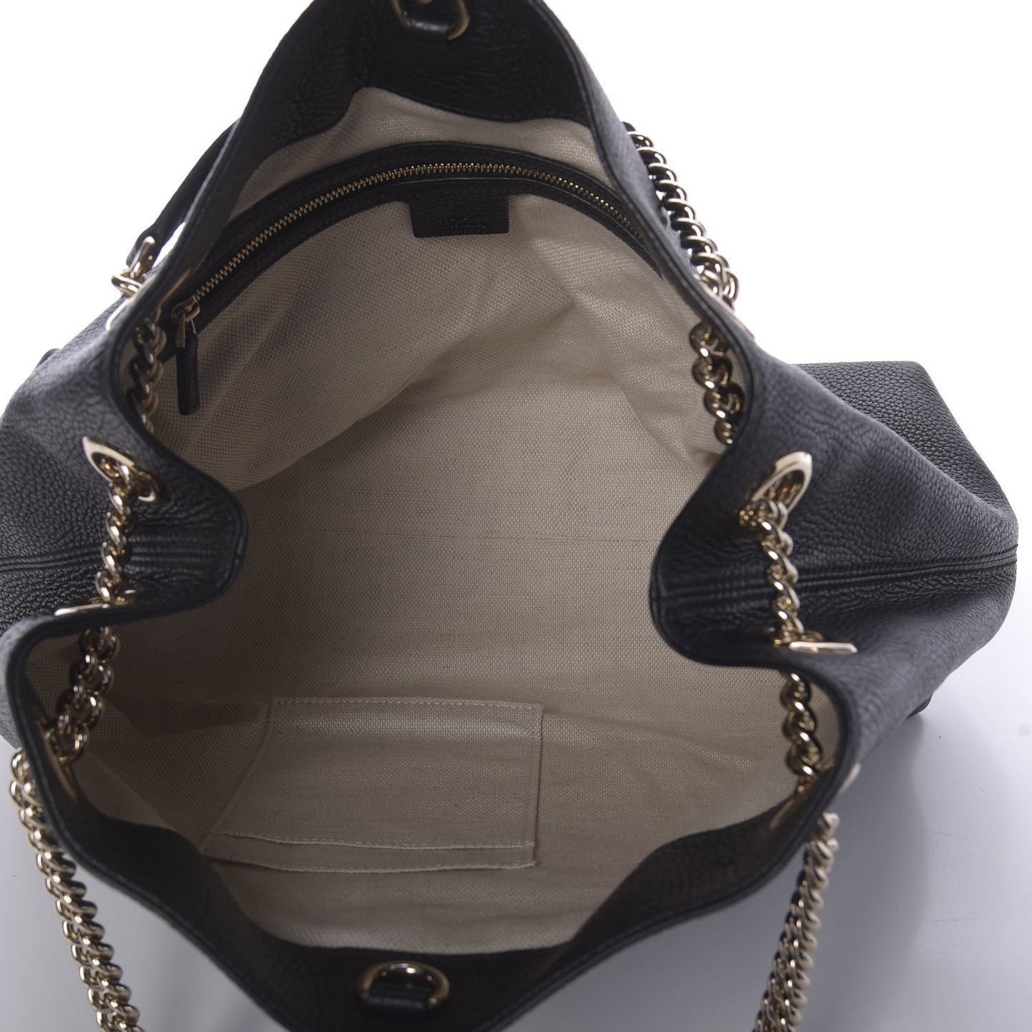 Pebbled Calfskin Medium Soho Chain Shoulder Bag Black