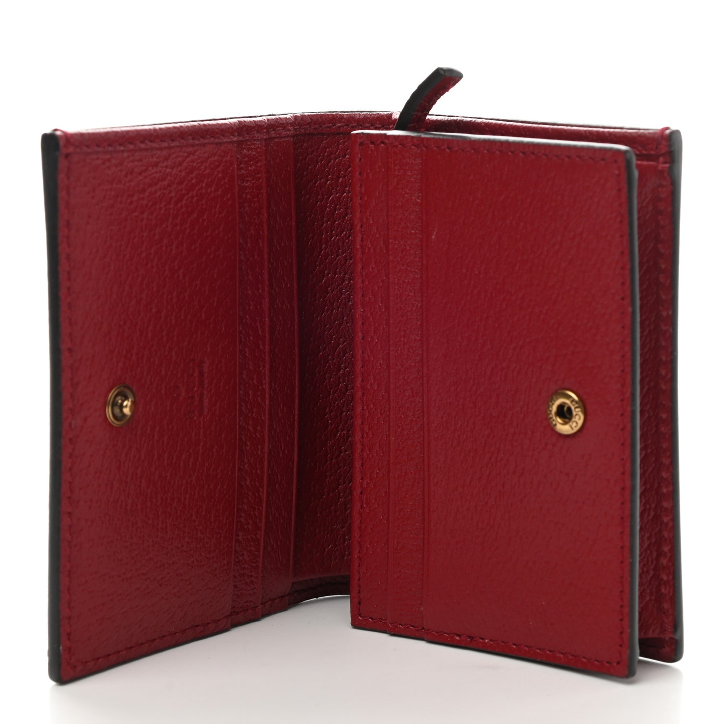 GG Supreme Monogram Queen Margaret Card Case Red