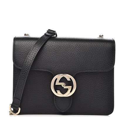 Gucci Dollar Calfskin Small Interlocking G Shoulder Bag Black 1 of 12