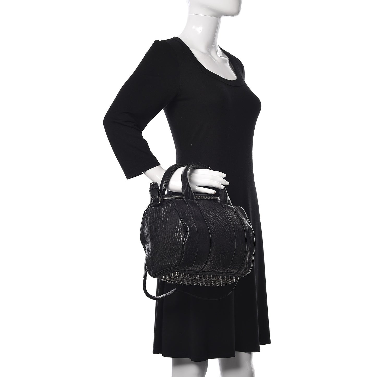 Pebbled Lambskin Rockie Black Rhodium Hardware
