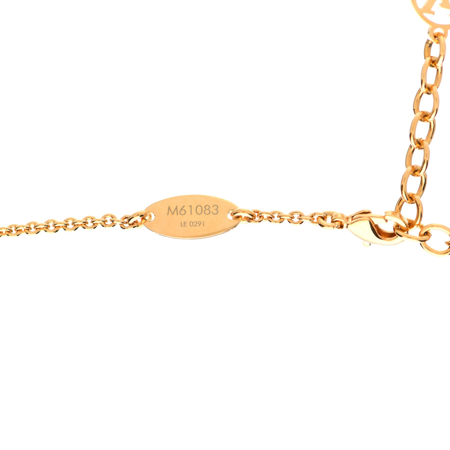 Louis Vuitton Brass Essential V Necklace Gold 5 of 5
