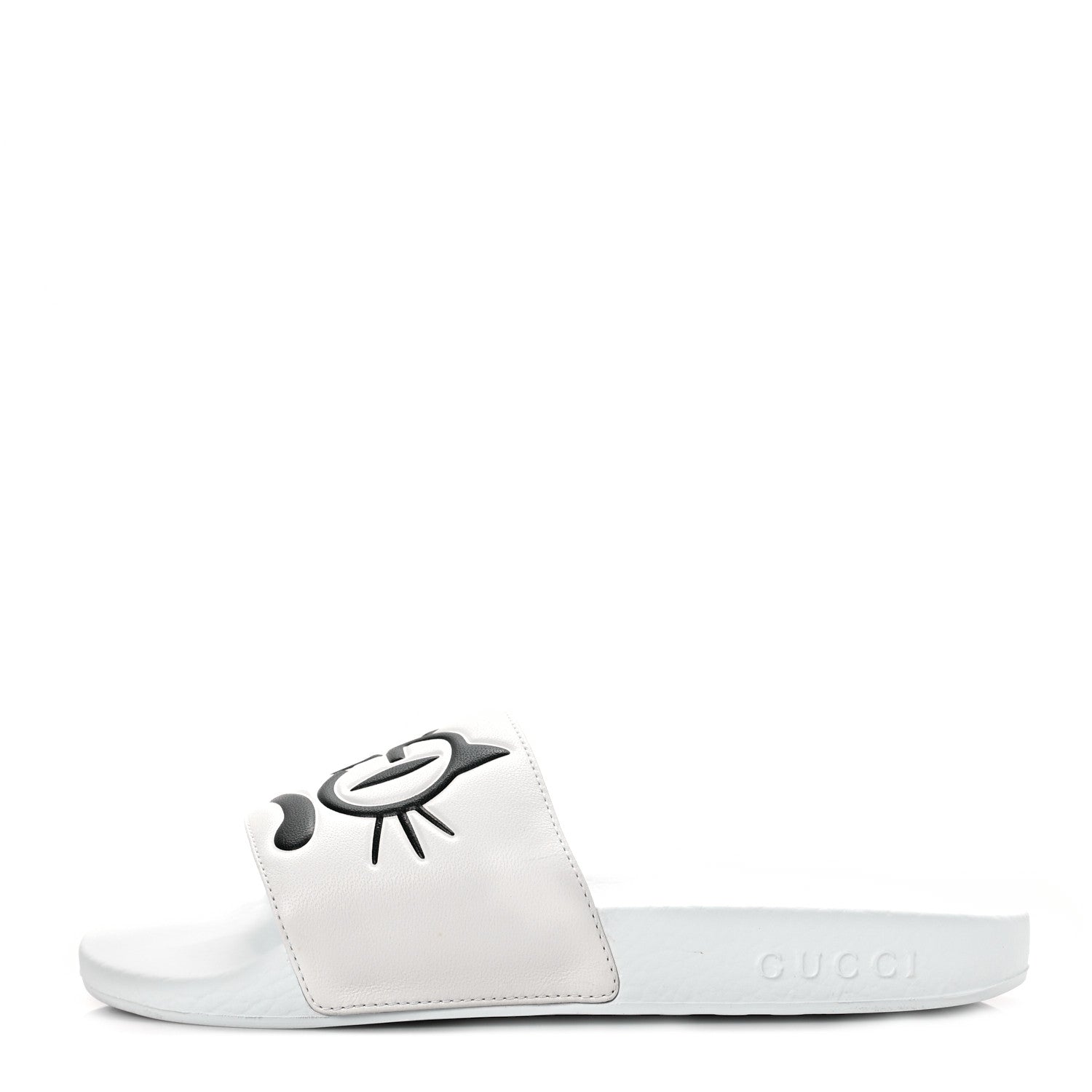 Gucci Nappa Interlocking G Cat Womens Pursuit Slide Sandals 37 Great White 1 of 7