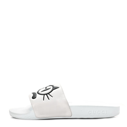 Gucci Nappa Interlocking G Cat Womens Pursuit Slide Sandals 37 Great White 1 of 7
