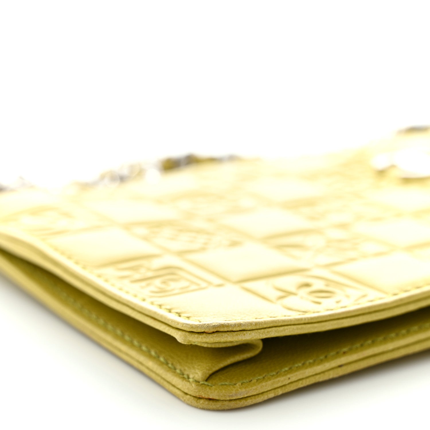 Chanel Lambskin Precious Symbols Pochette Chartreuse 9 of 13