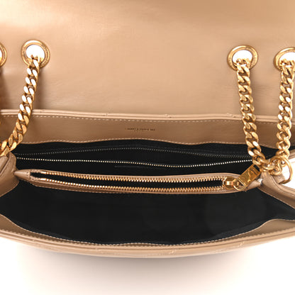 Saint Laurent Calfskin Y Quilted Monogram Medium Loulou Chain Satchel Dark Latte 5 of 10