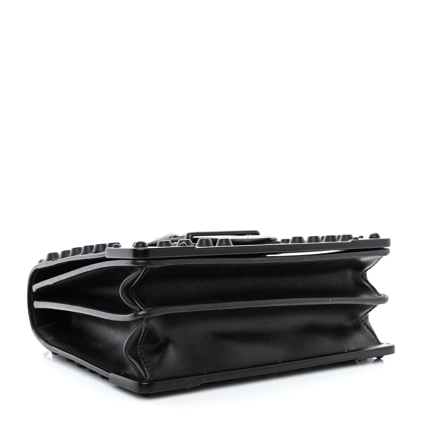 City Calfskin Saffiano Studded Cahier Bag Black