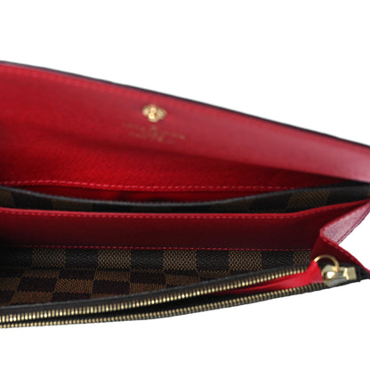 Louis Vuitton Damier Ebene Emilie Wallet Red 5 of 8