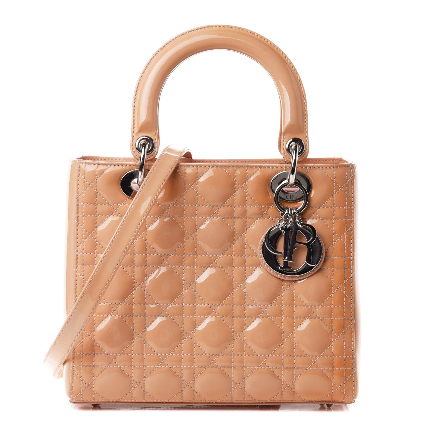 Patent Cannage Medium Lady Dior Light Pink