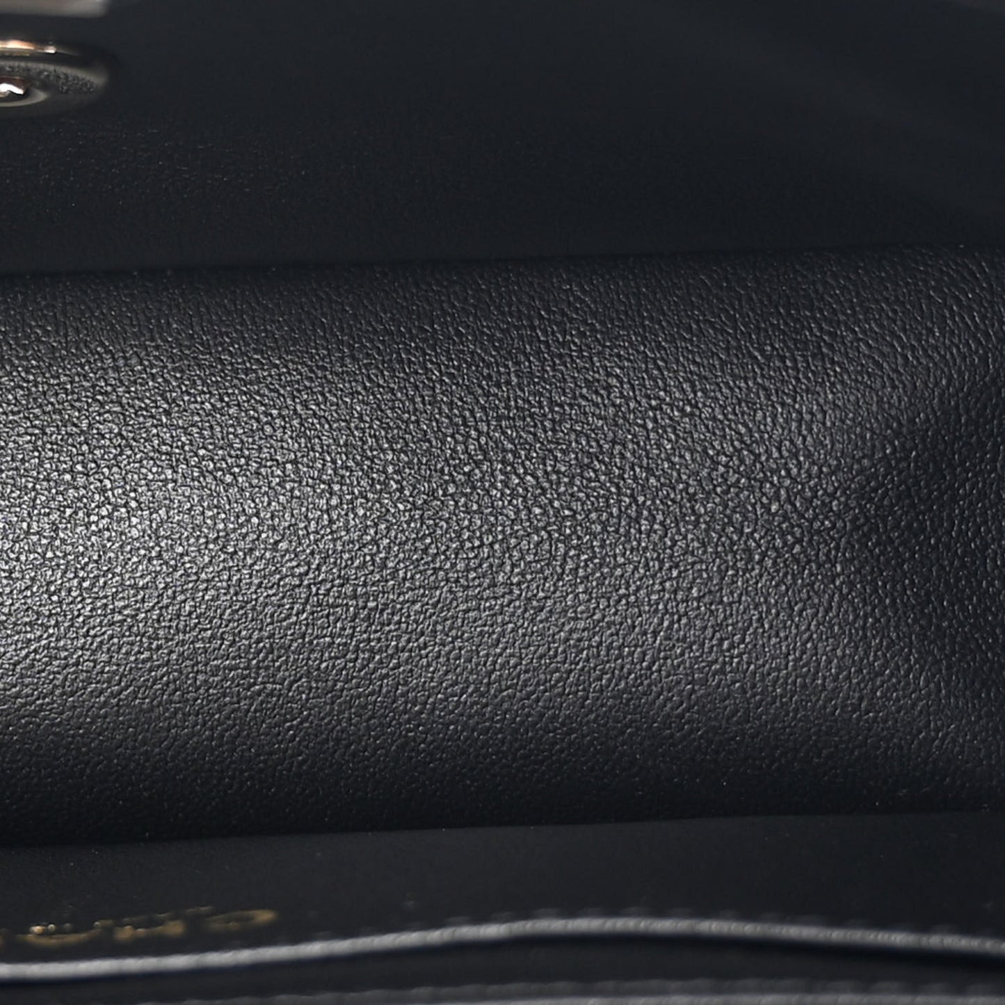 Lambskin Quilted Mini Top Handle Rectangular Flap Black