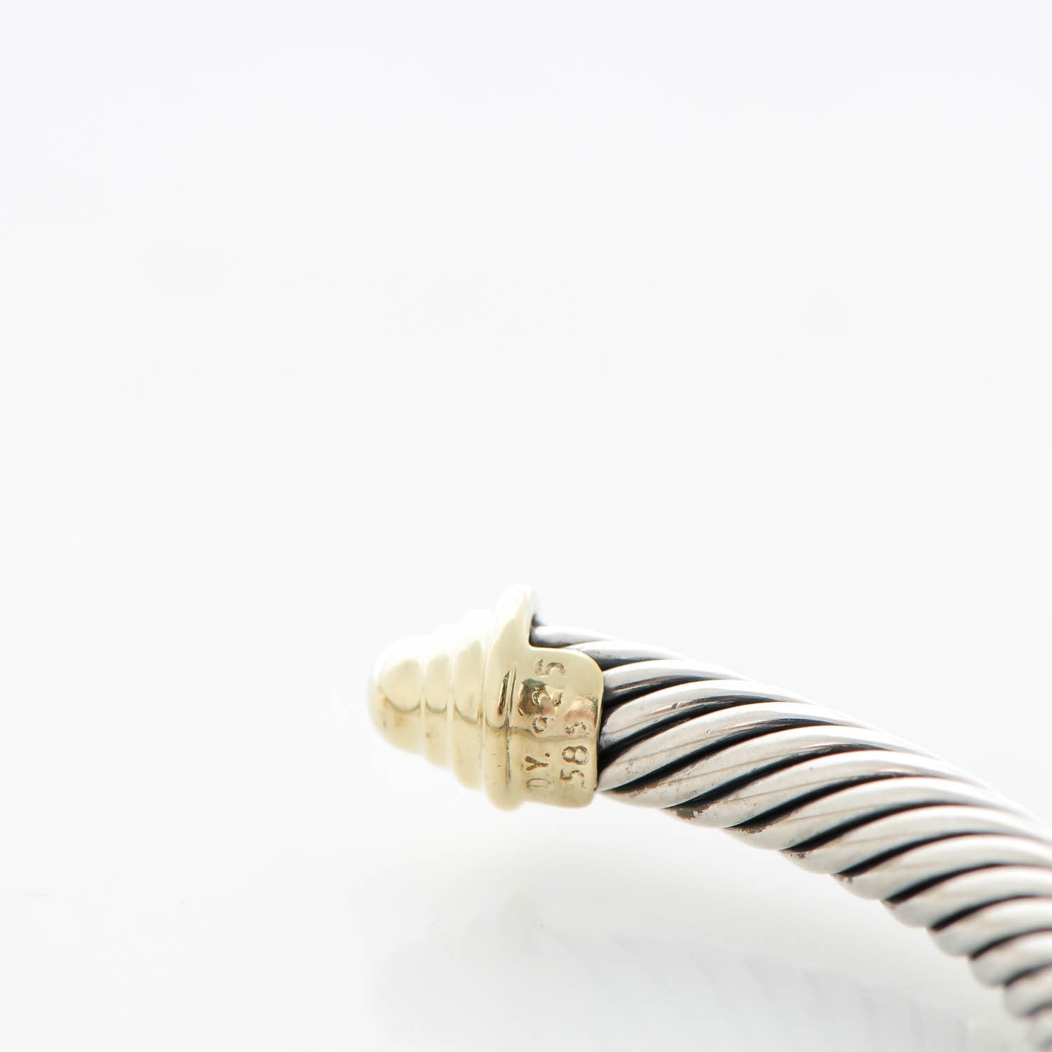 David Yurman Sterling Silver 14K Yellow Gold 5mm Cable Classics Bracelet 5 of 5