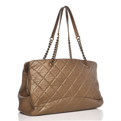 Chanel Calfskin Quilted Large CC Crown Tote Gold 3 of 17