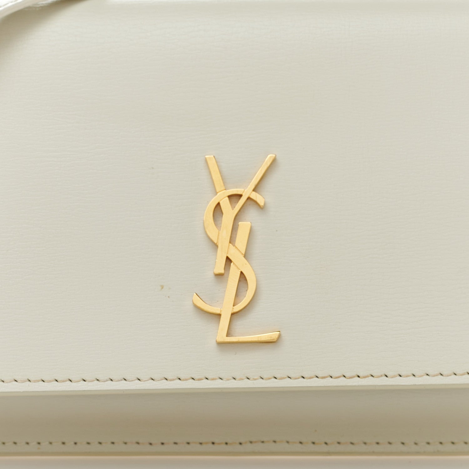 Saint Laurent Smooth Calfskin Monogram Phone Holder Crossbody Crema Soft 6 of 8