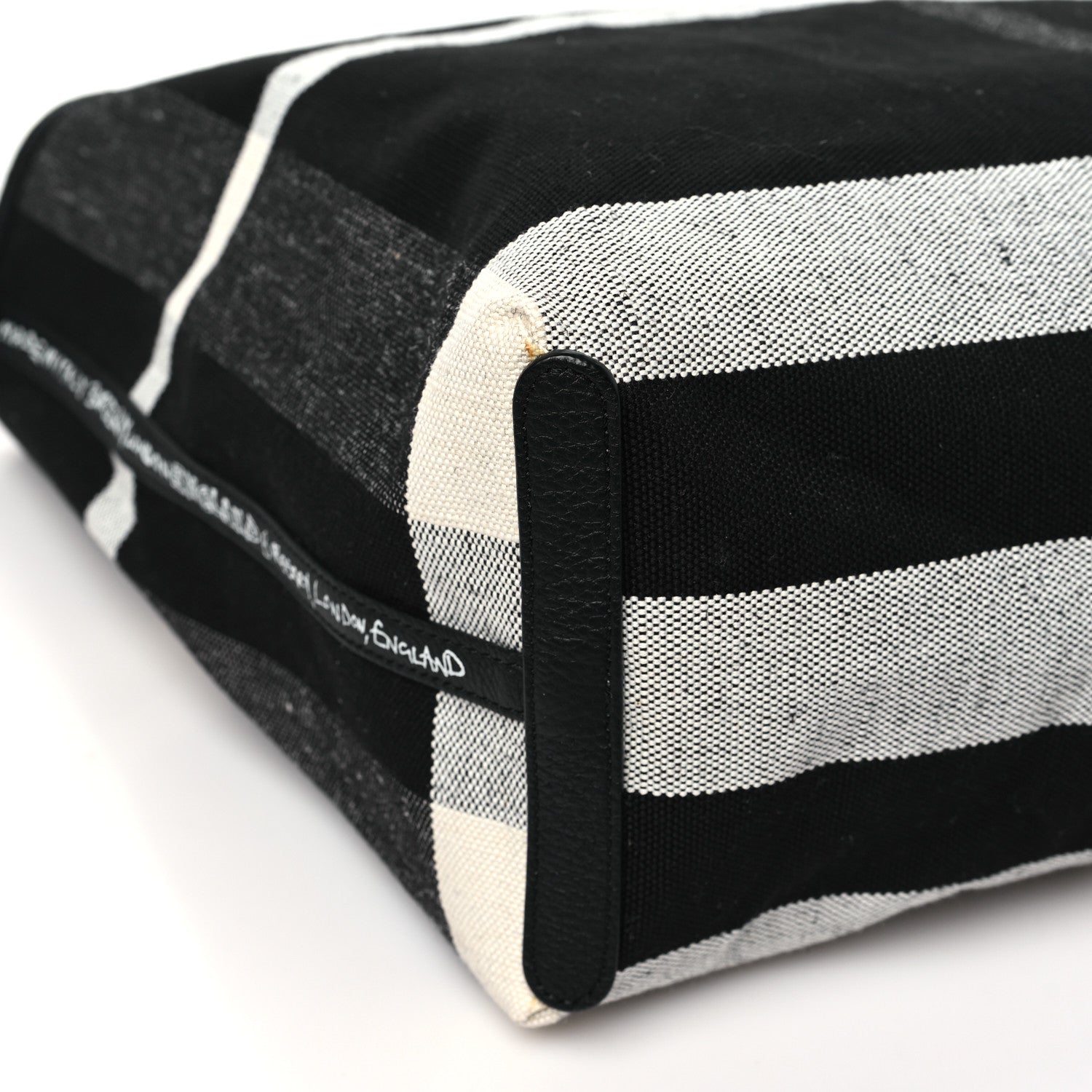 Burberry Coated Canvas Mega Check Medium Doodle Tote Black White 12 of 15