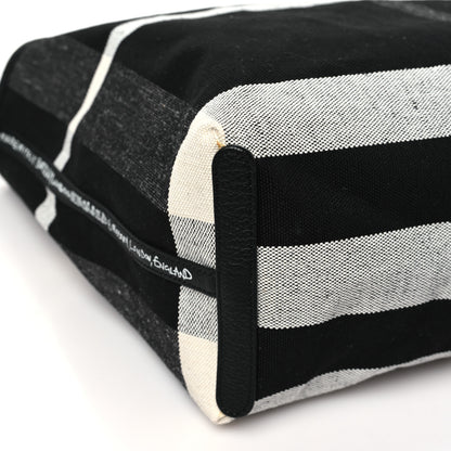 Burberry Coated Canvas Mega Check Medium Doodle Tote Black White 12 of 15