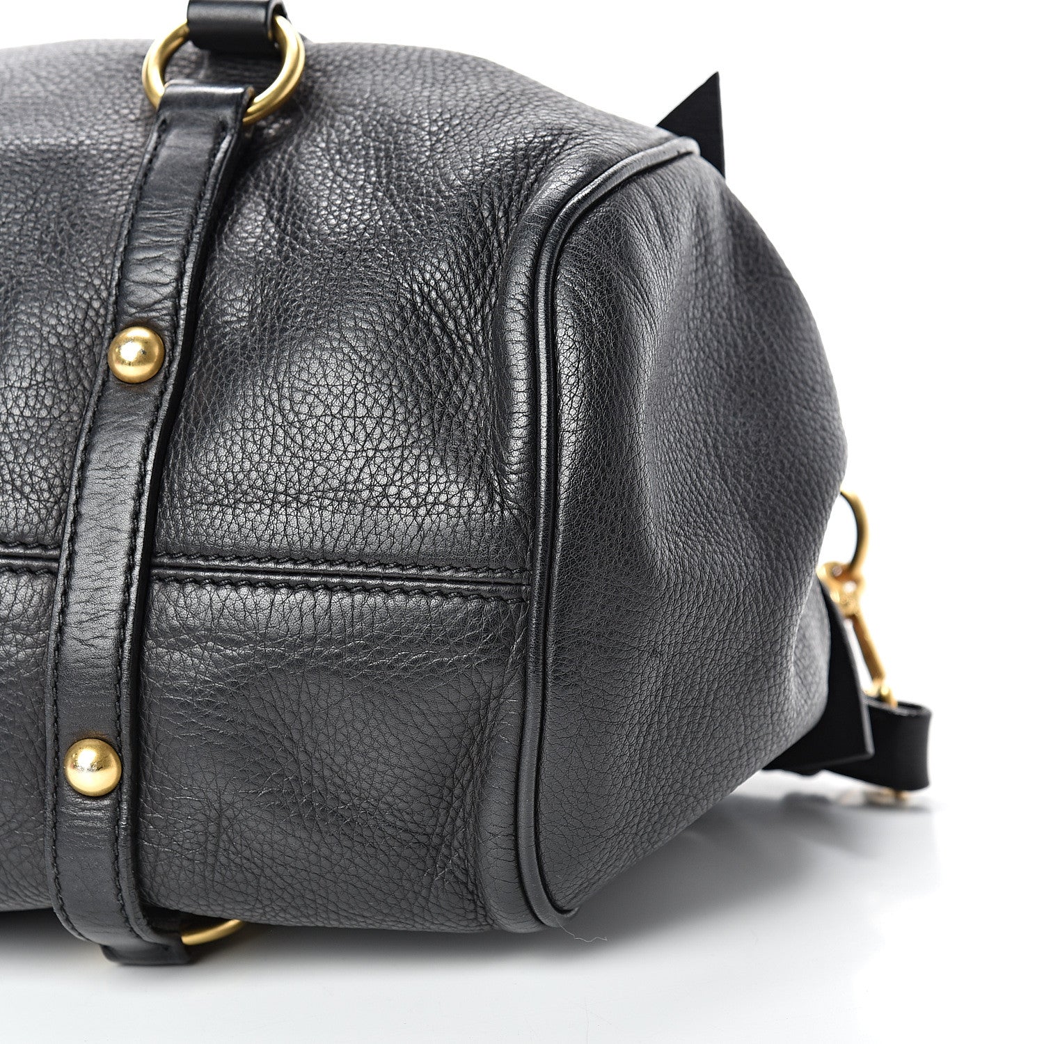 Miu Miu Vitello Medium Bow Bag Black 9 of 23