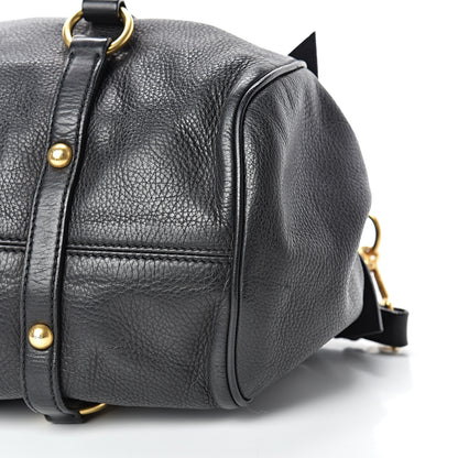 Miu Miu Vitello Medium Bow Bag Black 9 of 23