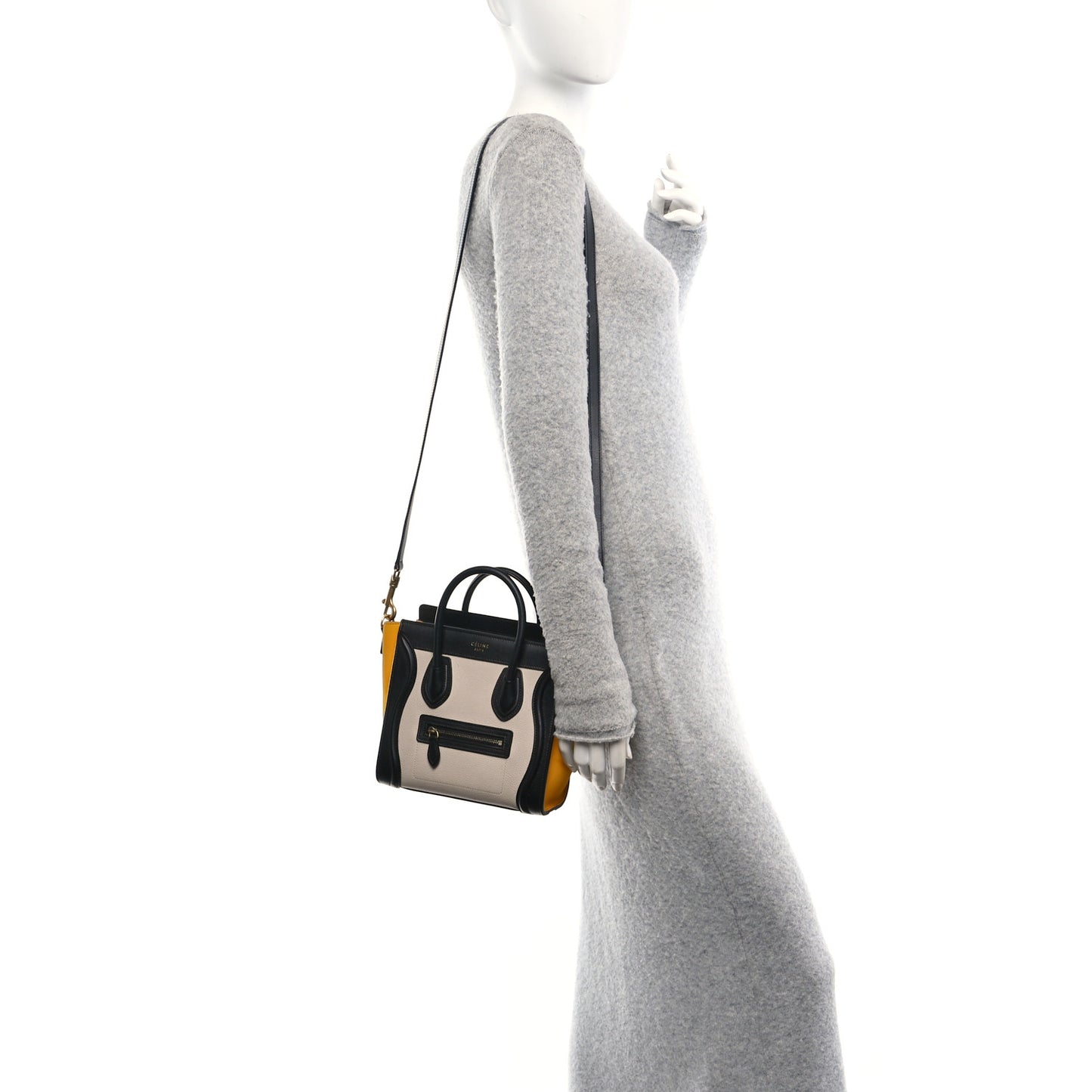 Elephant Calfskin Nano Tri-Color Luggage Yellow