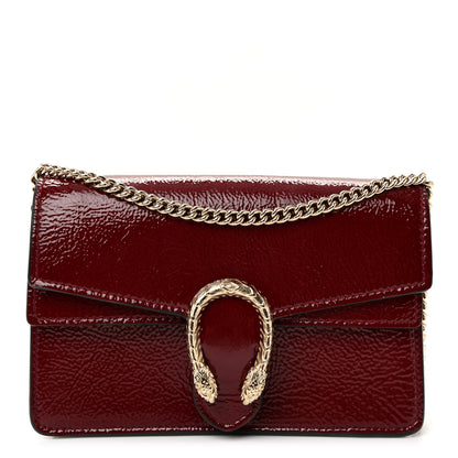 Gucci Crinkled Patent Mini Dionysus Shoulder Bag Rosso Ancora Red 1 of 10