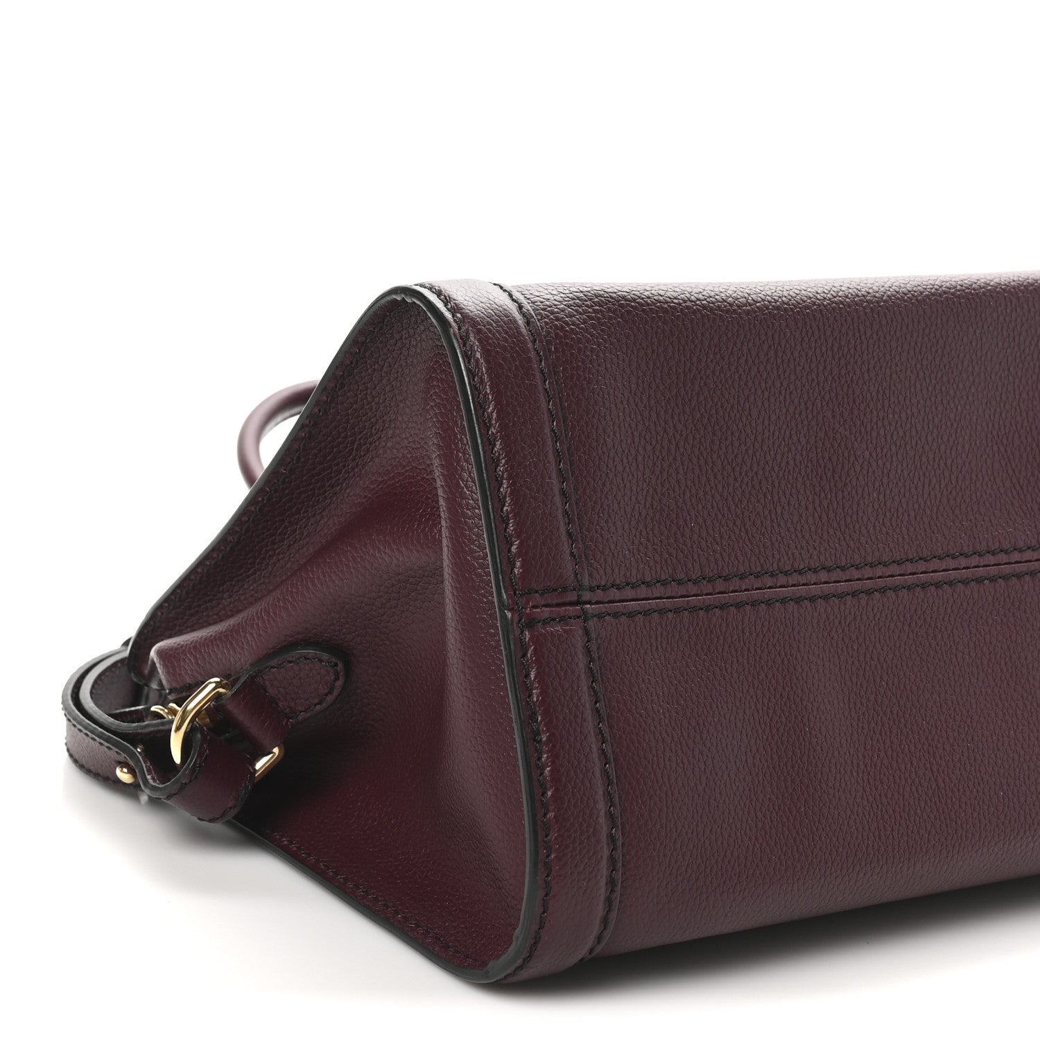 Alexander McQueen Pebbled Calfskin Small Skull Padlock Zip Around Tote Burgundy 9 of 10