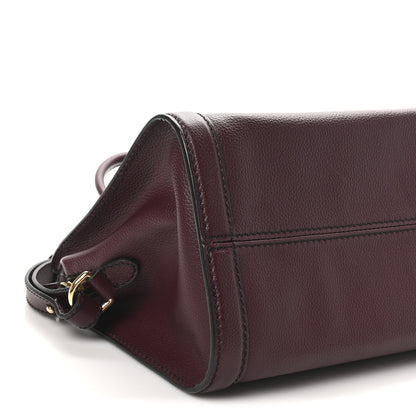 Alexander McQueen Pebbled Calfskin Small Skull Padlock Zip Around Tote Burgundy 9 of 10