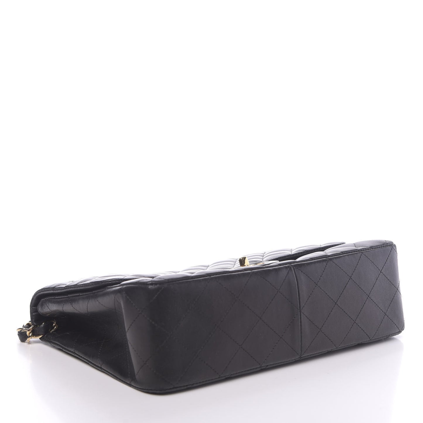 Lambskin Quilted Jumbo Single Flap Black