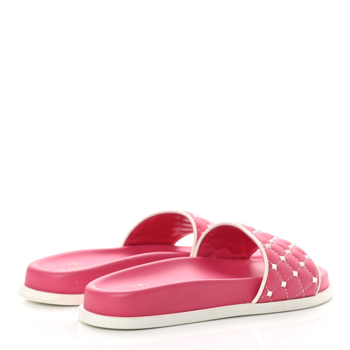 Nappa Free Rockstud Spike Slide Sandals 35 Shadow Pink