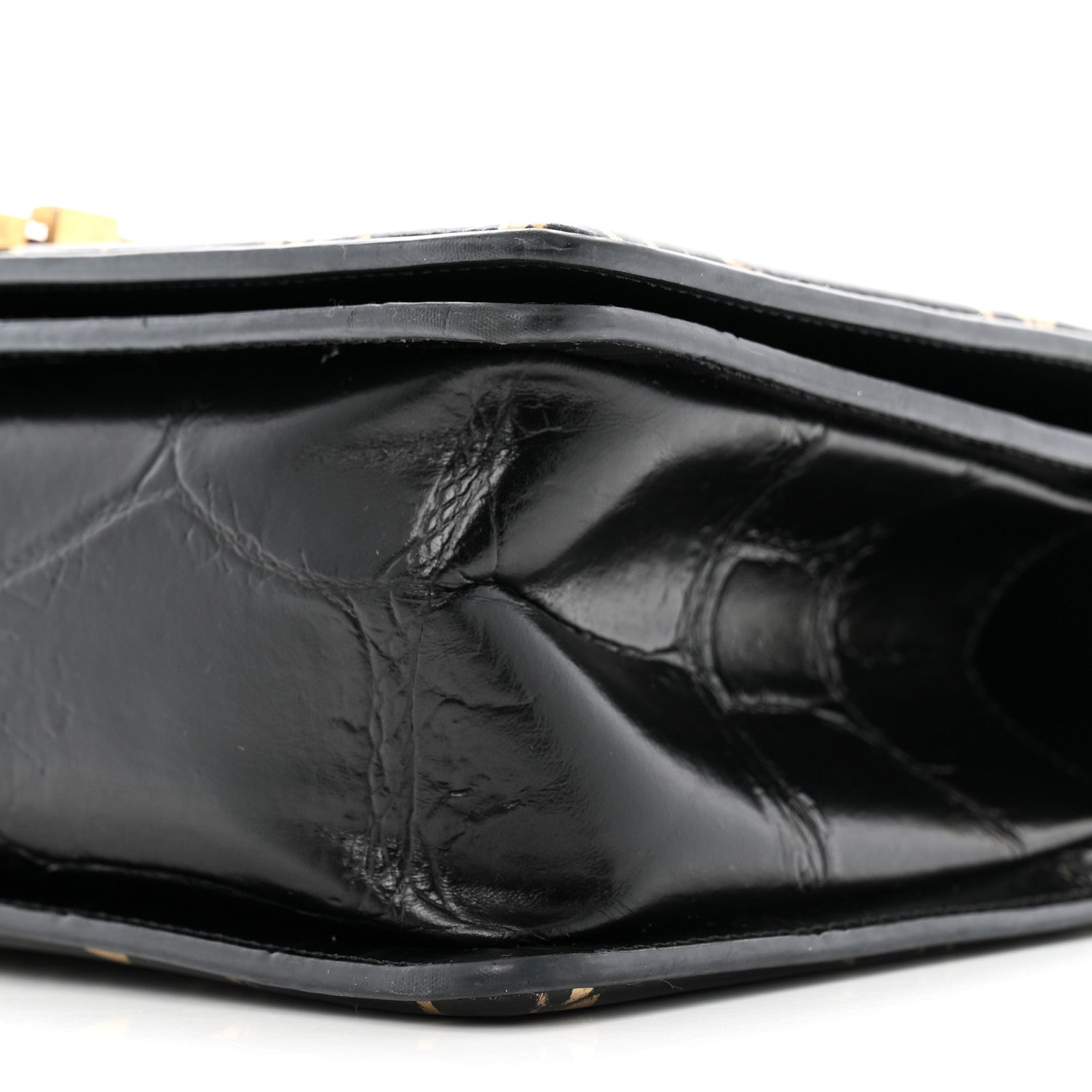 Chanel Calfskin Crocodile Embossed Graffiti Cocodile Medium Boy Flap Black 10 of 15