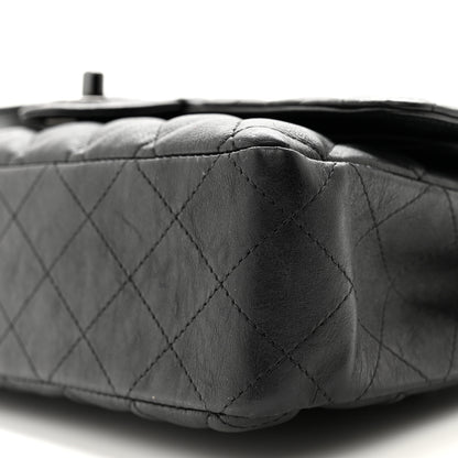 Chanel Crumpled Calfskin Quilted Medium Double Flap So Black 10 of 16
