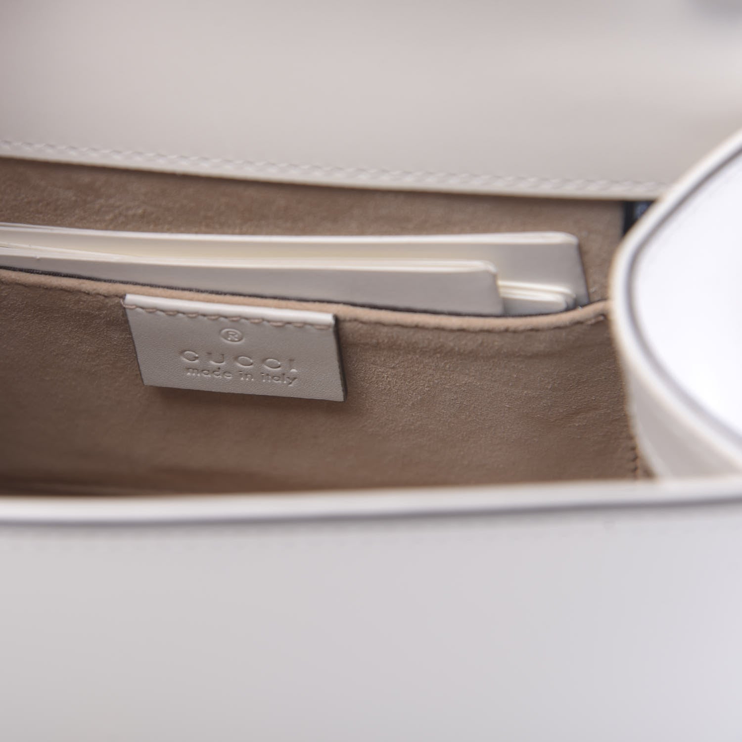 Gucci Calfskin Mini Sylvie Top Handle Bag White 6 of 10