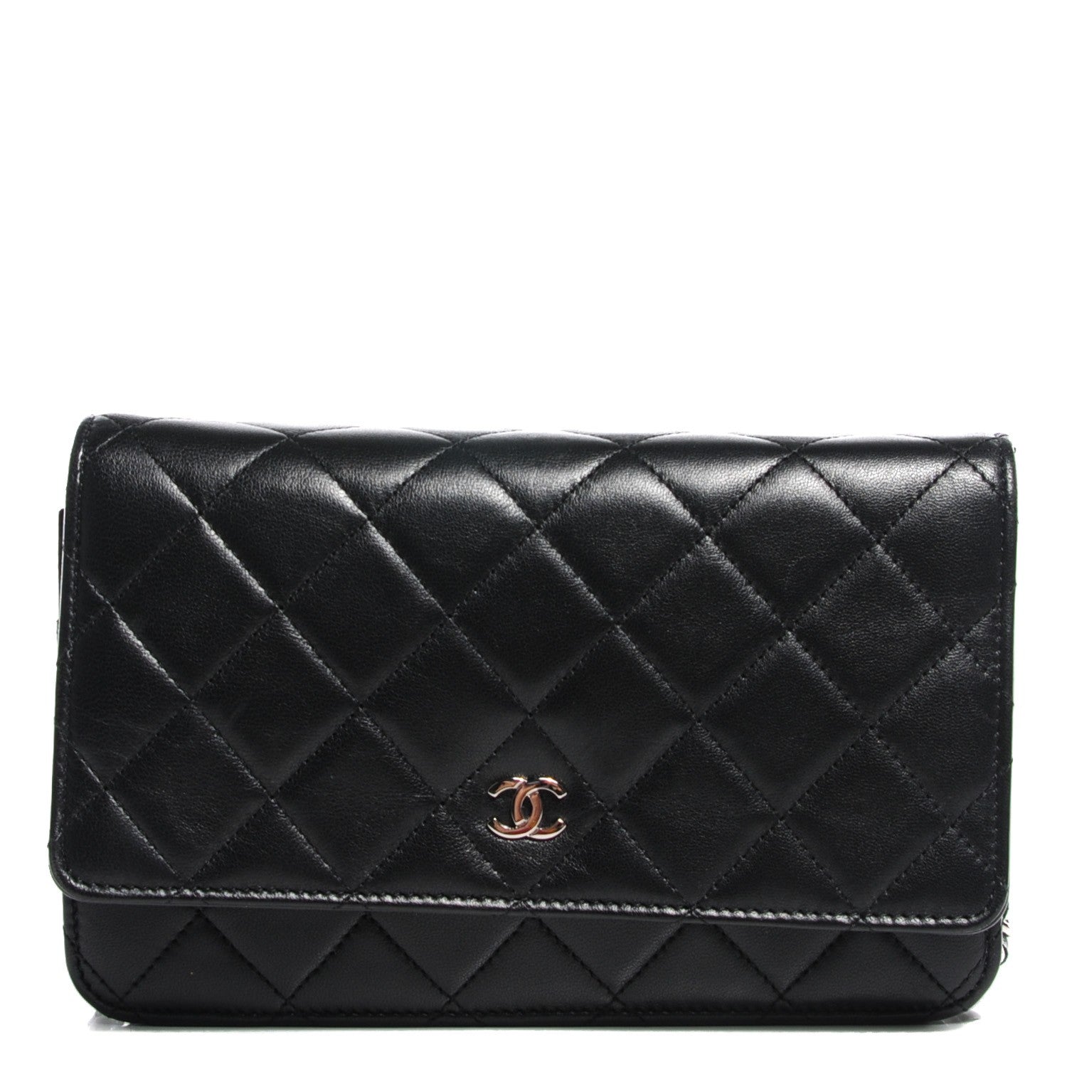 Chanel Lambskin Quilted Wallet on Chain WOC Black 1 of 8