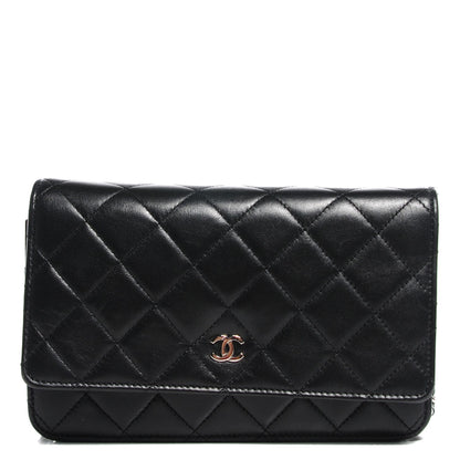 Chanel Lambskin Quilted Wallet on Chain WOC Black 1 of 8