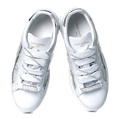 Louis Vuitton Monogram PVC Time Out Sneakers 36 Silver 5 of 12