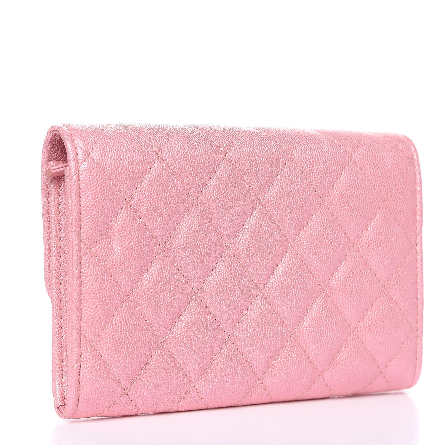 Chanel Iridescent Caviar Quilted Medium Flap Wallet Rose Pink 3 of 10
