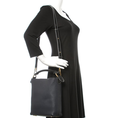 Loewe Calfskin V Bucket Bag Midnight Blue Black 2 of 9