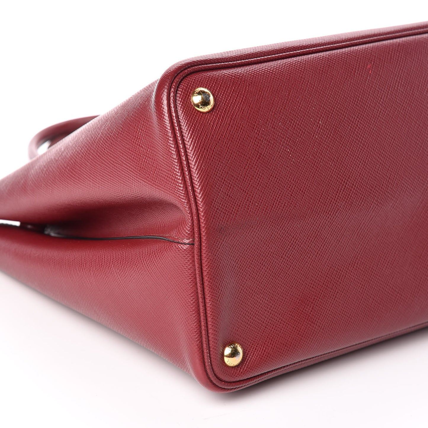 Saffiano Cuir Large Double Bag Cherry