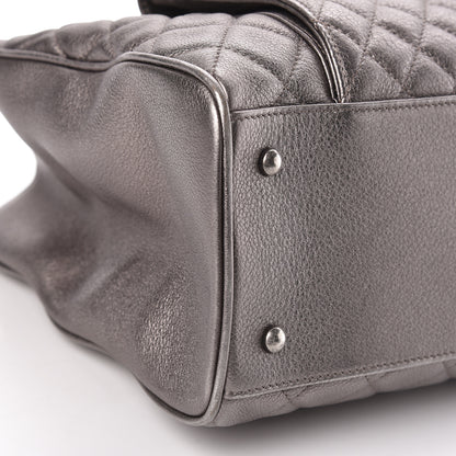Chanel Metallic Grained Calfskin Quilted Large Casual Pocket Tote Silver 7 of 18