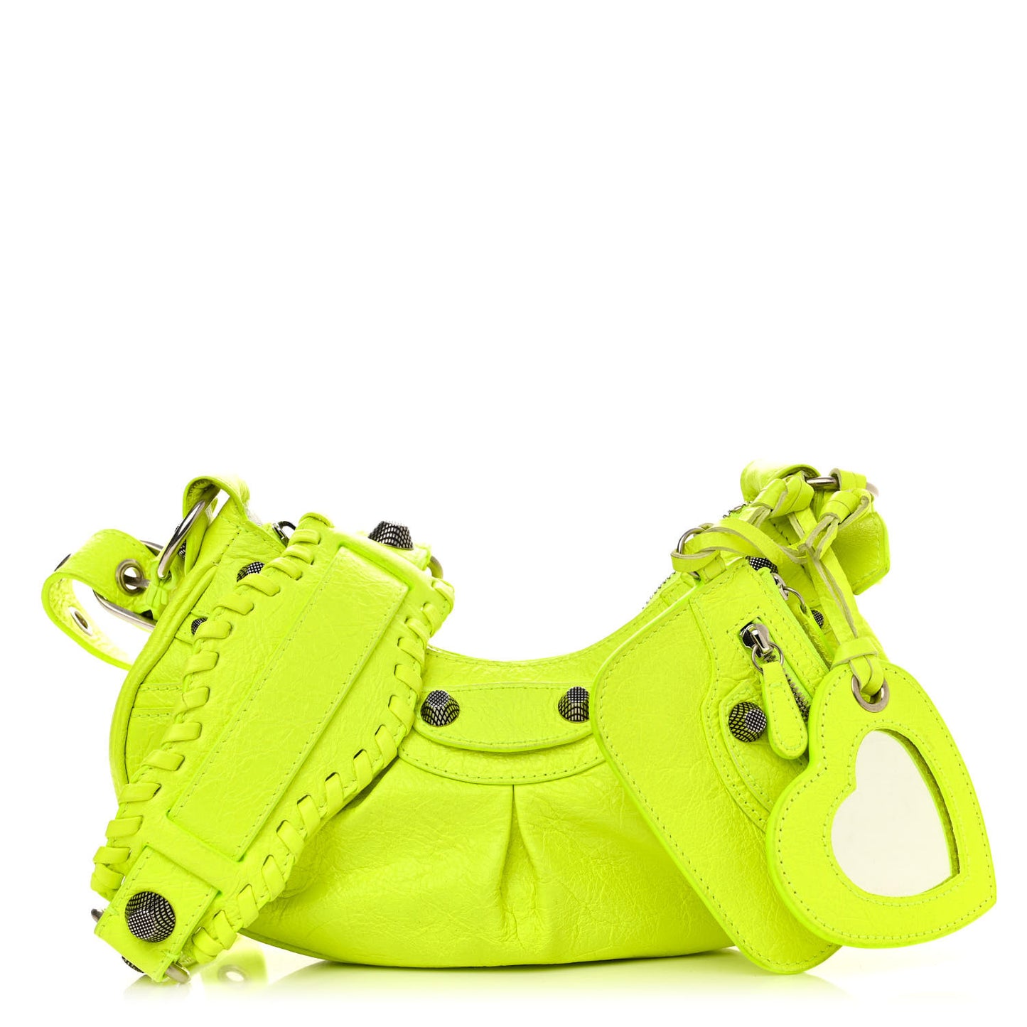 Agneau Arena Le Cagole Shoulder Bag XS Fluo Yellow