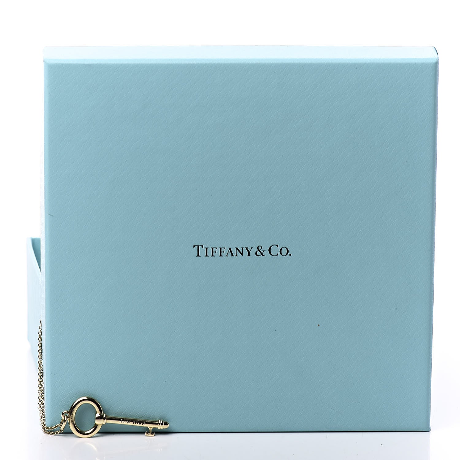 Tiffany 18K Yellow Gold Modern Oval Key Pendant Necklace 8 of 8